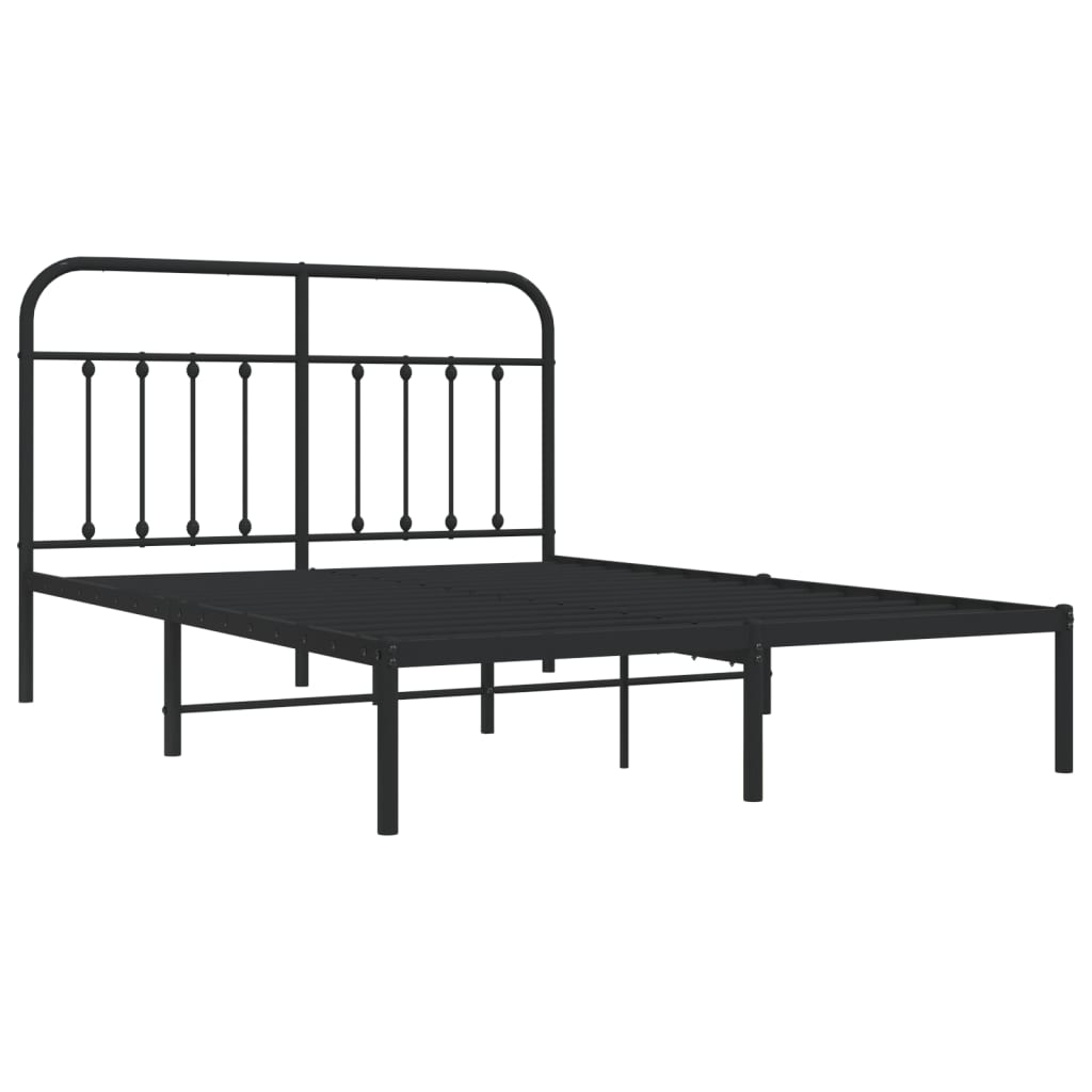 sengeramme med sengegavl 140x200 cm metal sort