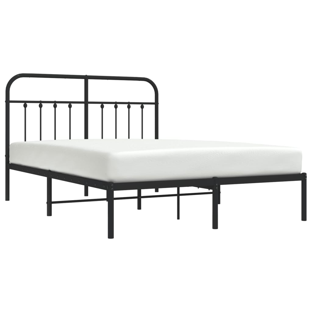 sengeramme med sengegavl 140x200 cm metal sort