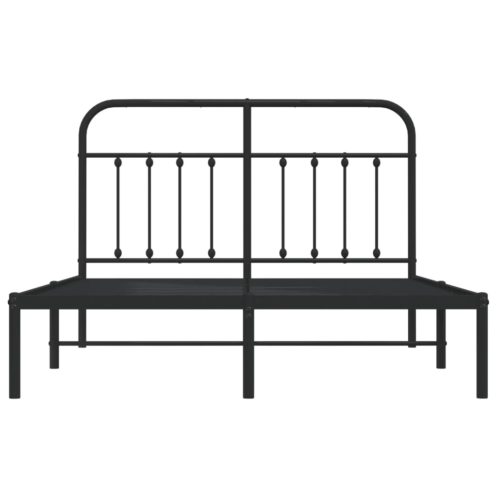 sengeramme med sengegavl 140x200 cm metal sort