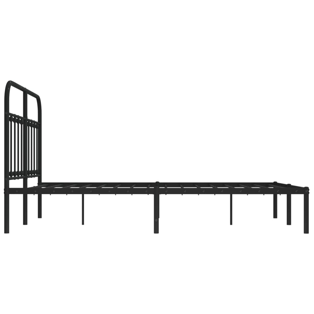 sengeramme med sengegavl 140x200 cm metal sort