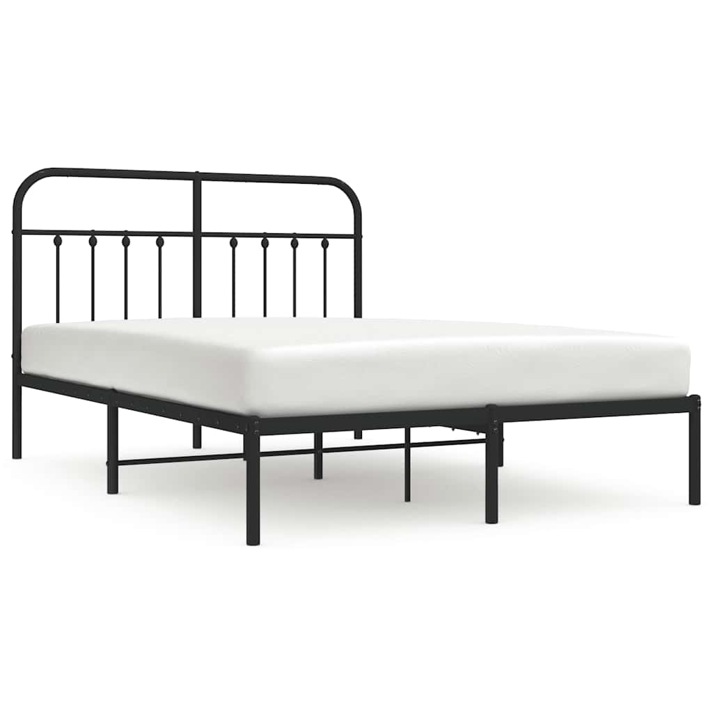 sengeramme med sengegavl 150x200 cm metal sort