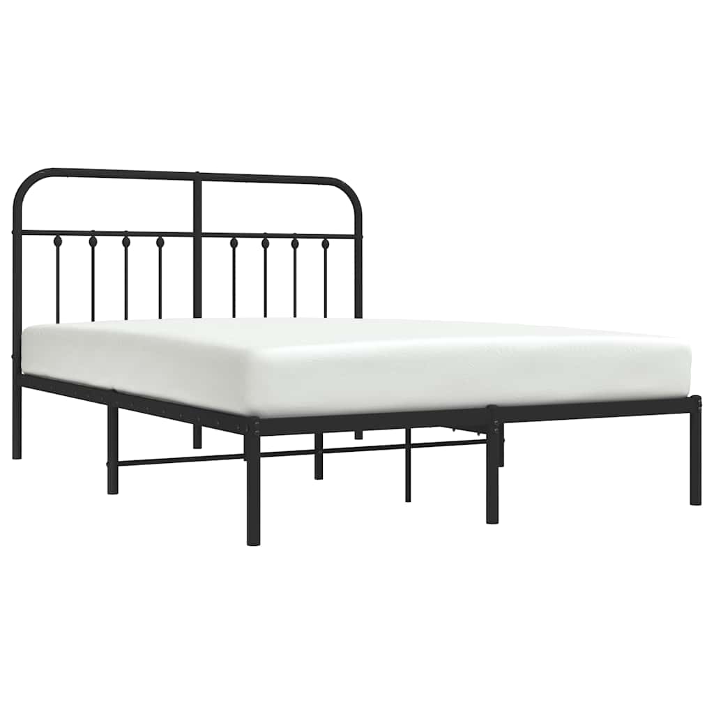 sengeramme med sengegavl 150x200 cm metal sort