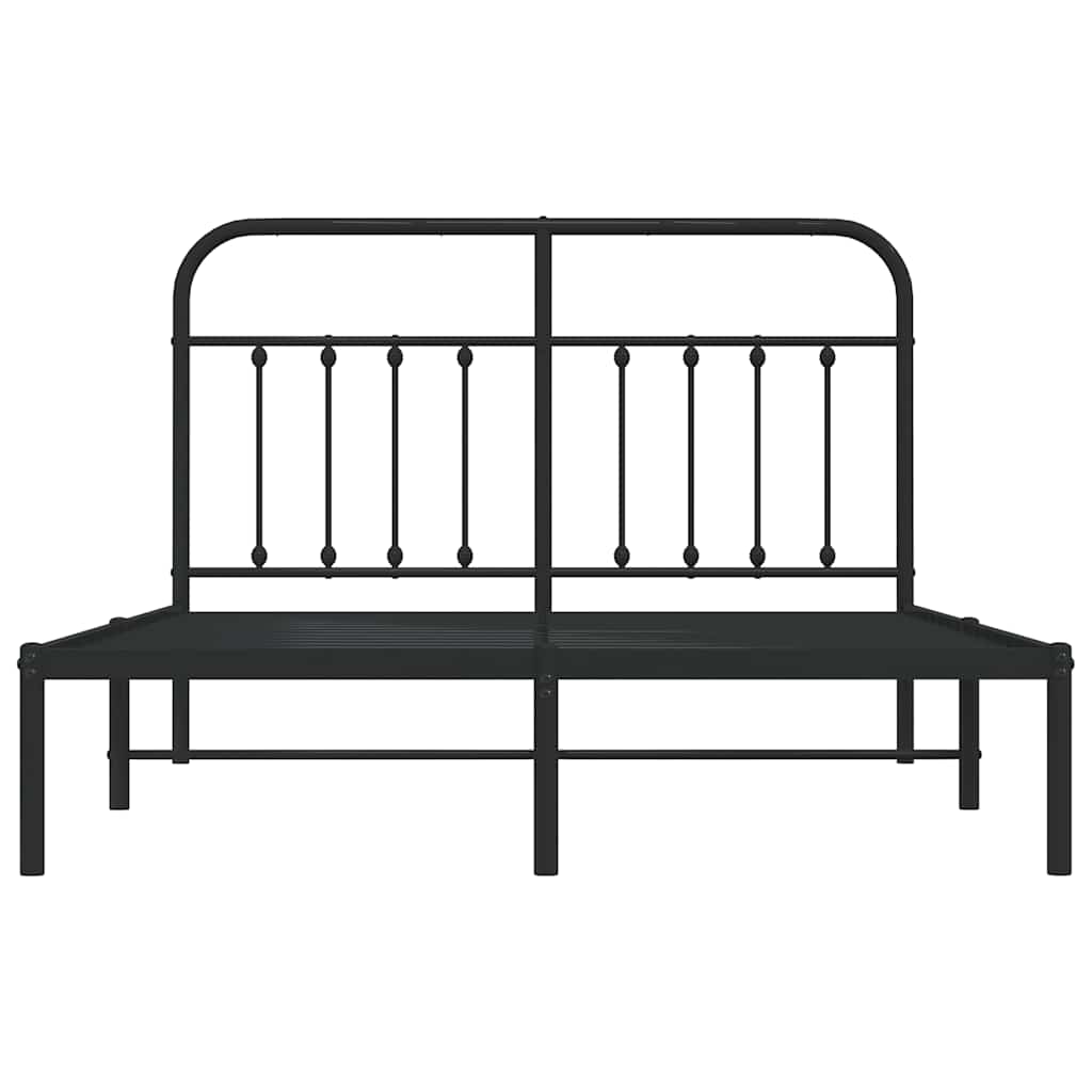sengeramme med sengegavl 150x200 cm metal sort