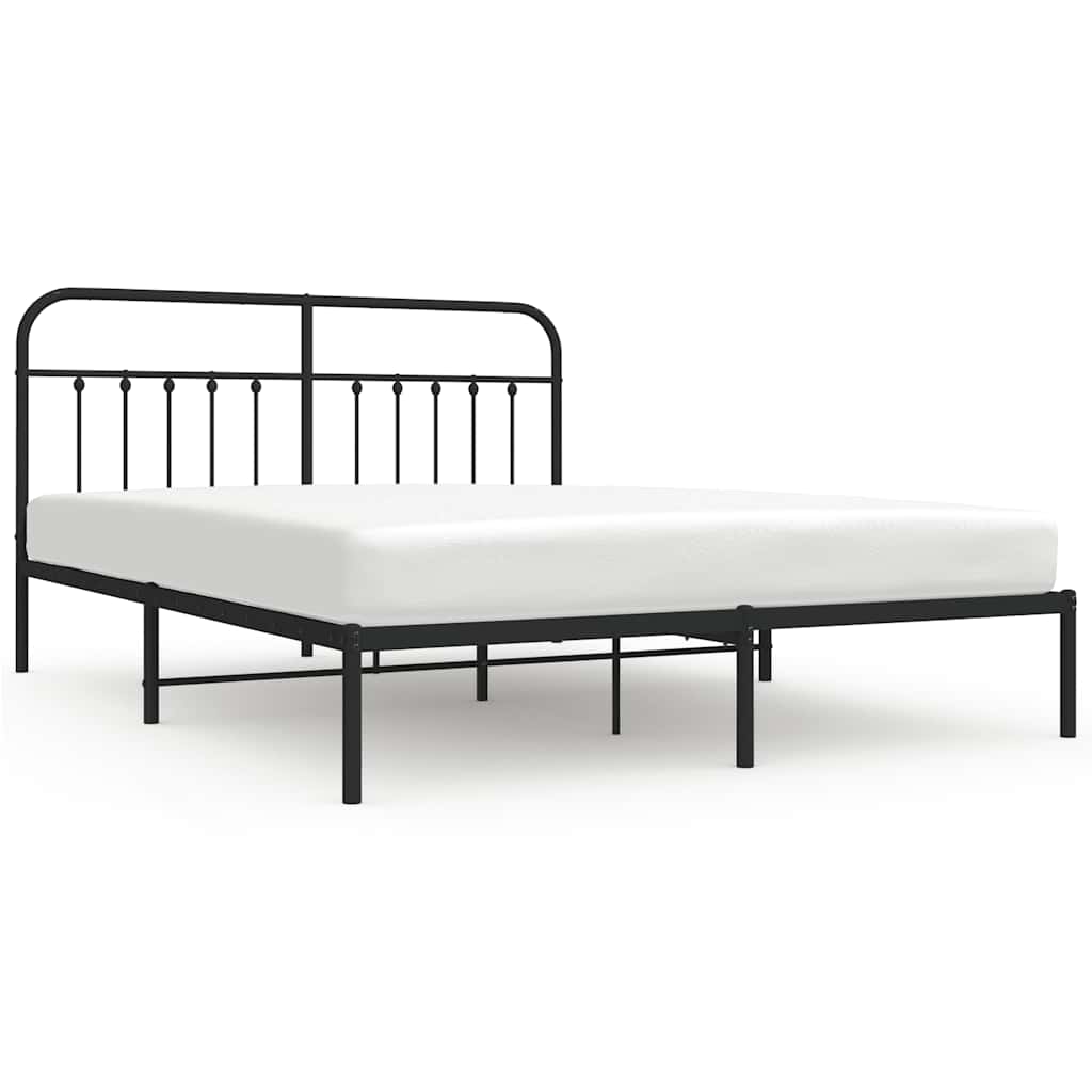 sengeramme med sengegavl 183x213 cm metal sort