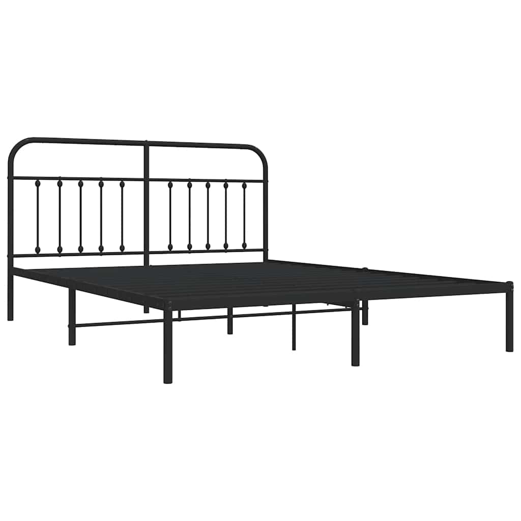 sengeramme med sengegavl 183x213 cm metal sort