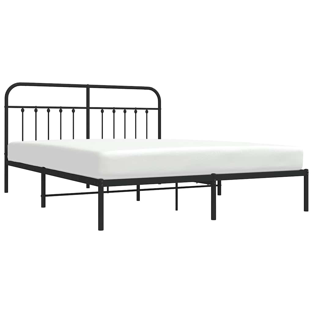 sengeramme med sengegavl 183x213 cm metal sort