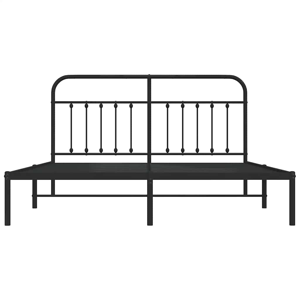 sengeramme med sengegavl 183x213 cm metal sort