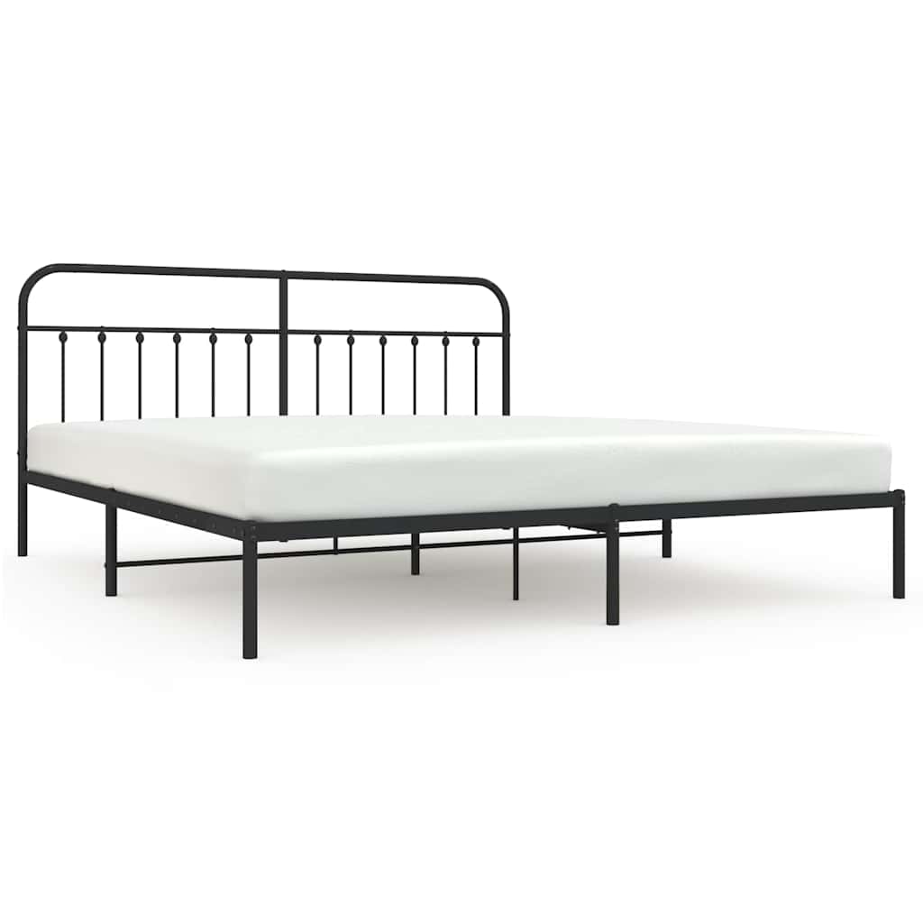 sengeramme med sengegavl 193x203 cm metal sort