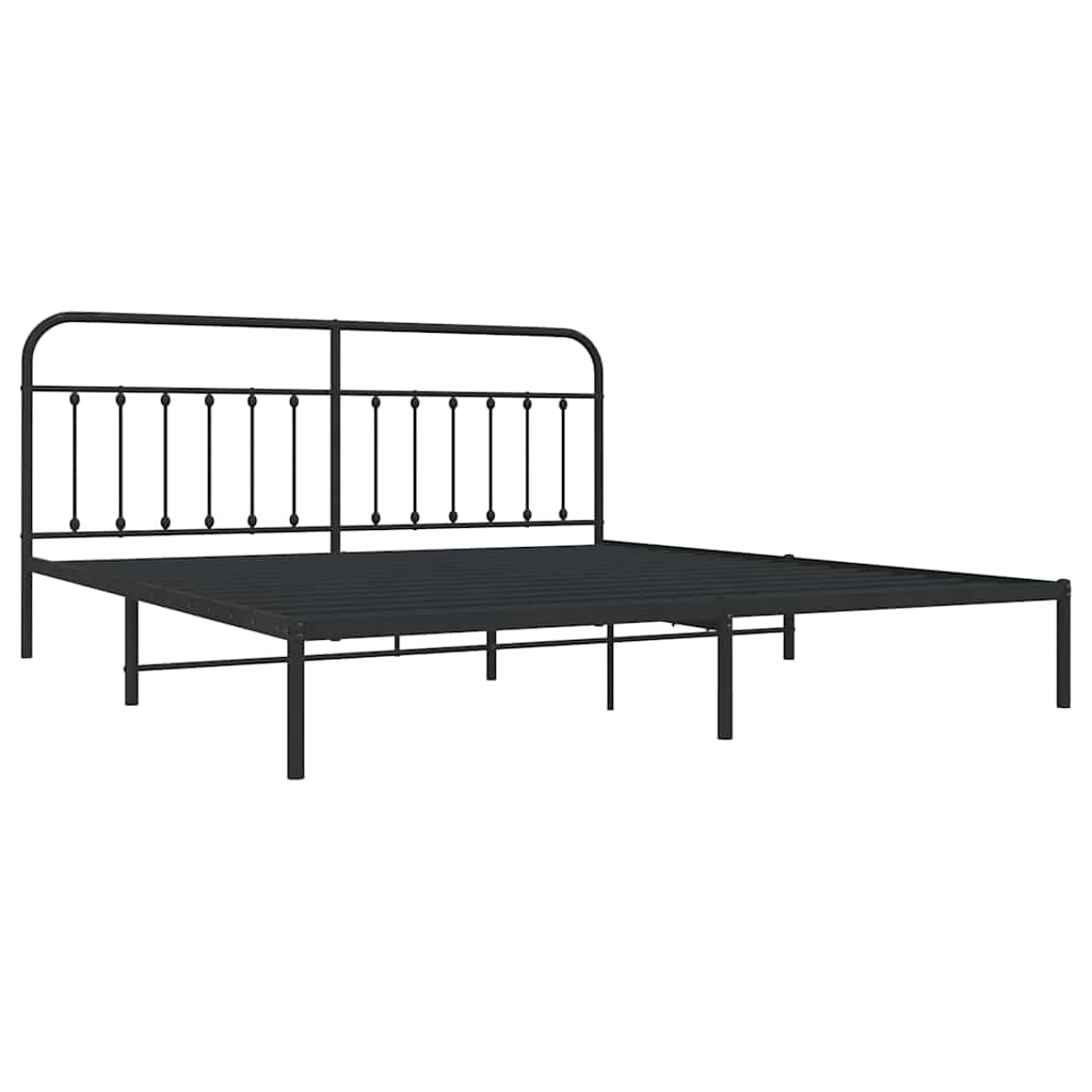sengeramme med sengegavl 193x203 cm metal sort
