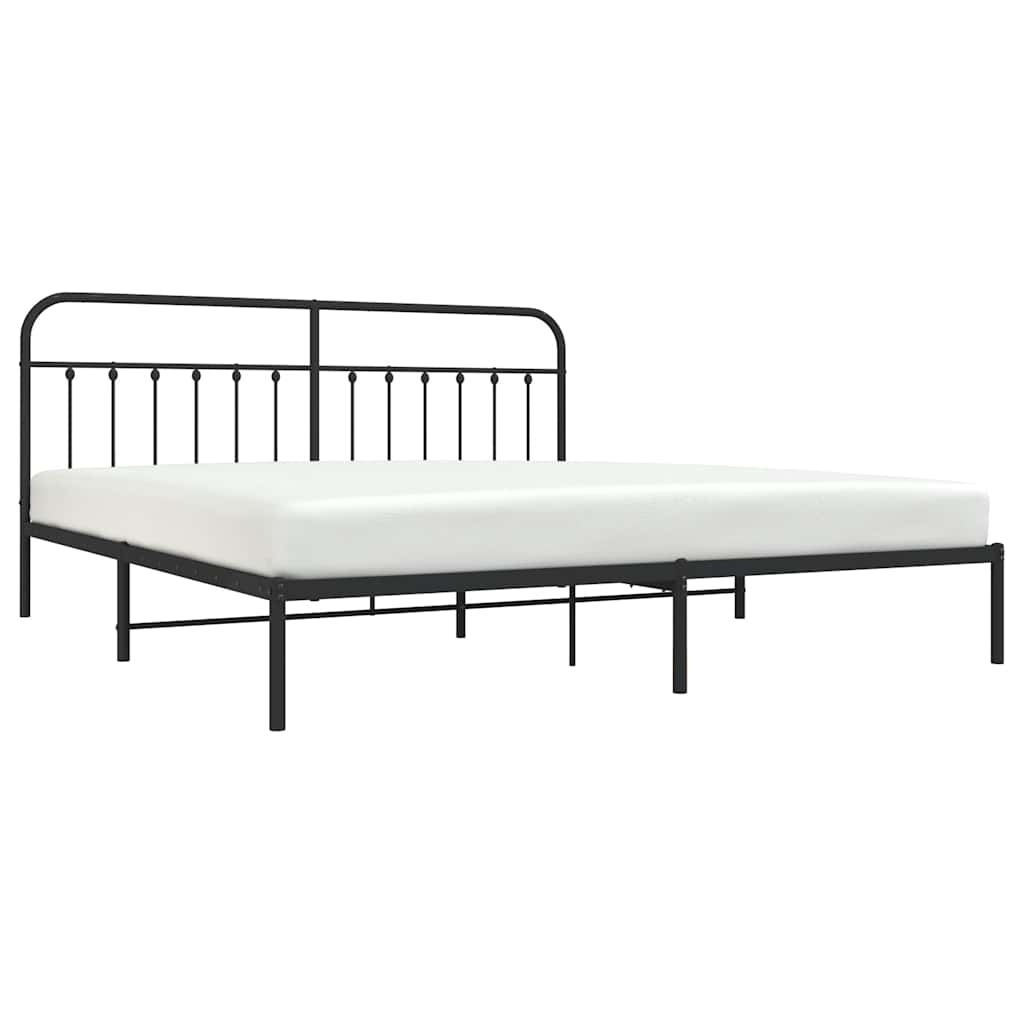 sengeramme med sengegavl 193x203 cm metal sort