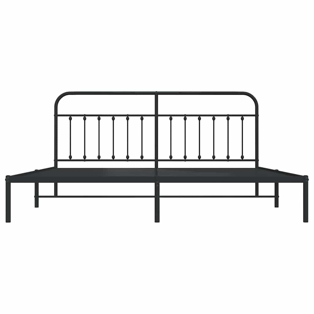 sengeramme med sengegavl 193x203 cm metal sort