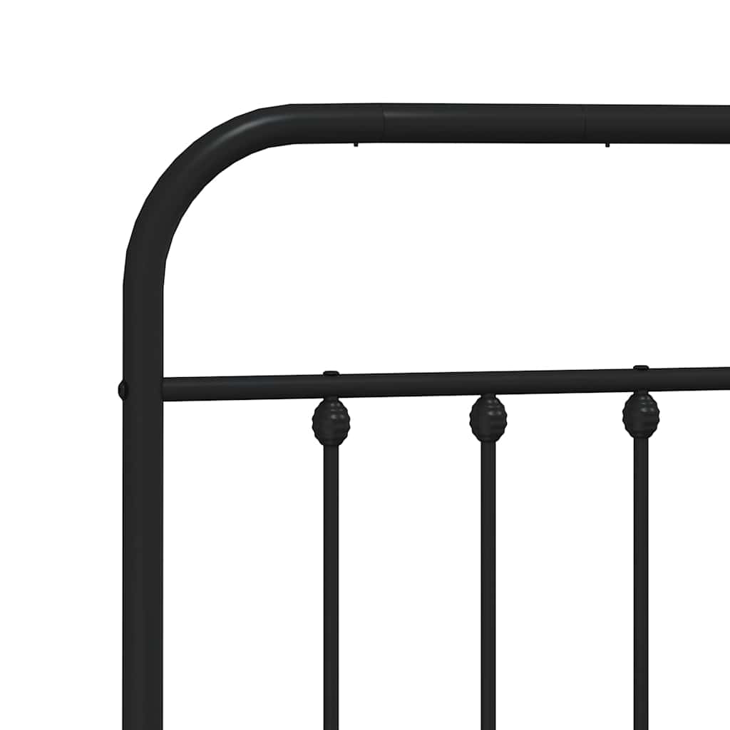 sengeramme med sengegavl 200x200 cm metal sort