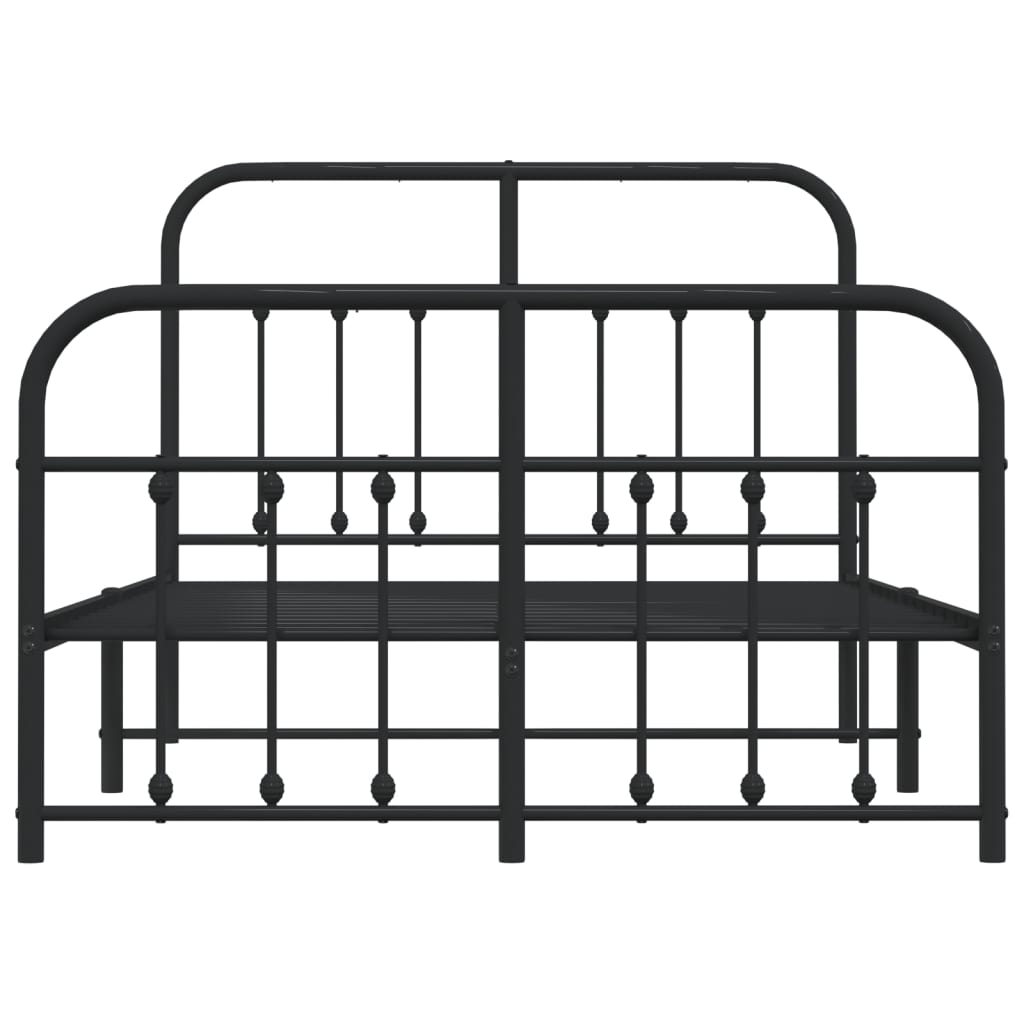 sengeramme med sengegavl og fodgærde 120x190 cm metal sort