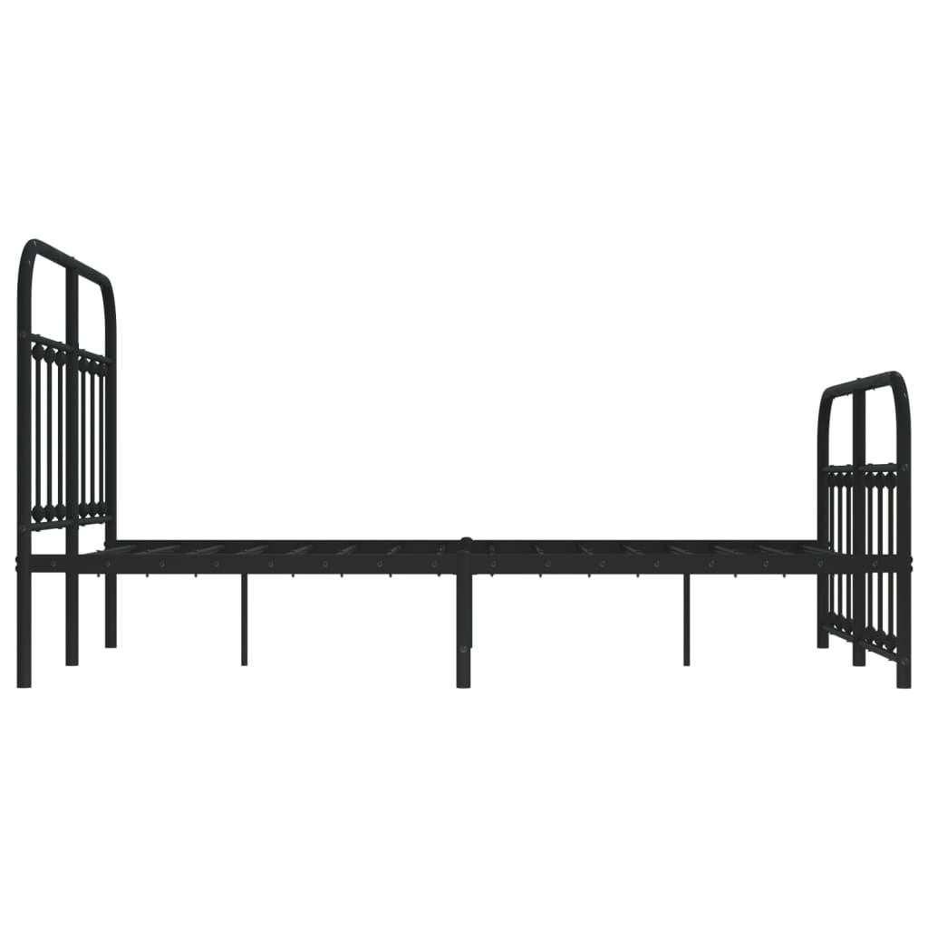 sengeramme med sengegavl og fodgærde 120x190 cm metal sort