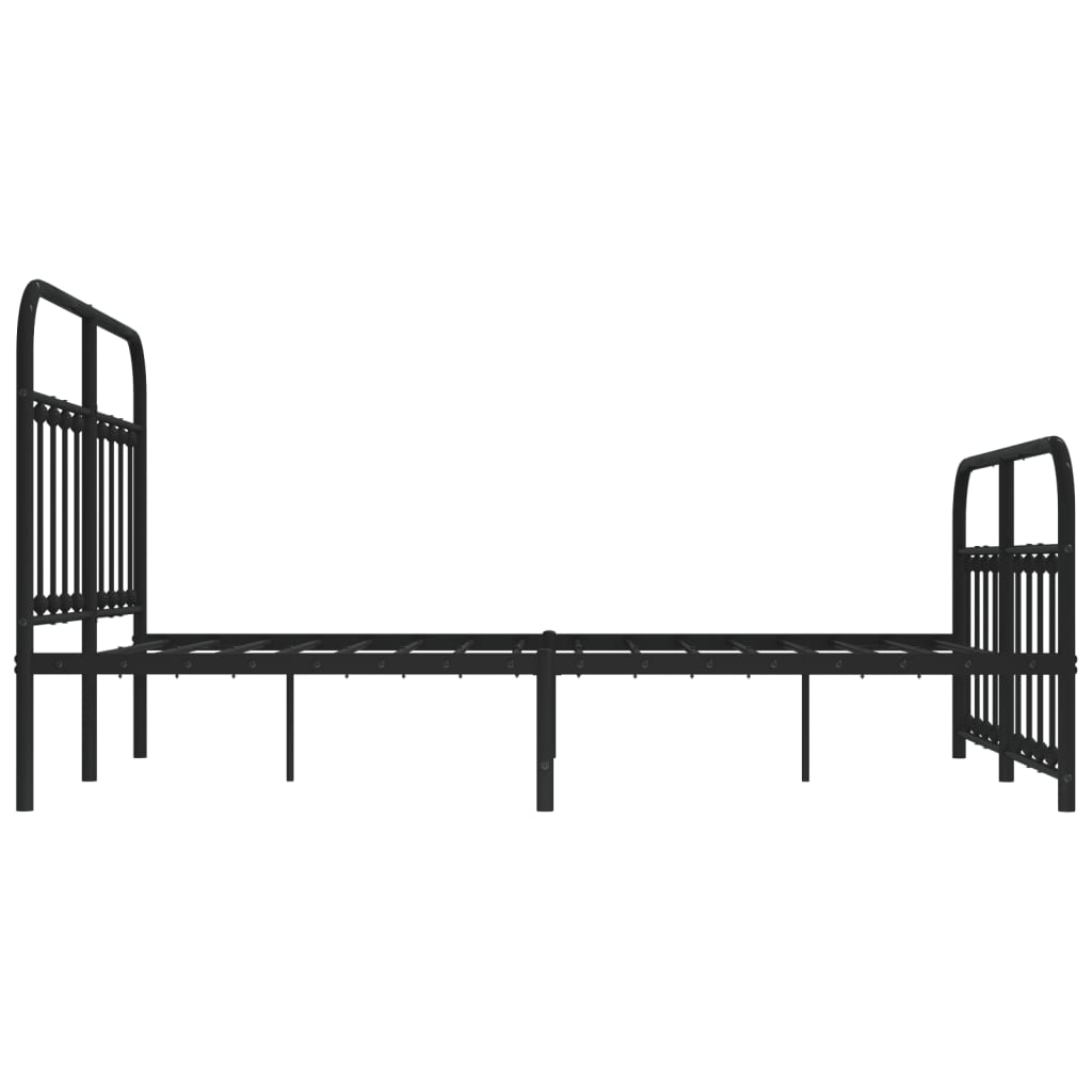 sengeramme med sengegavl og fodgærde 140x200 cm metal sort