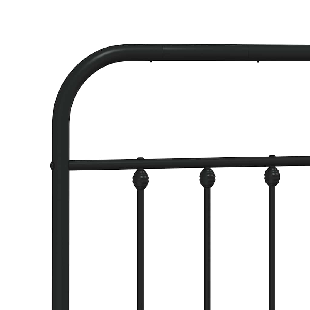 sengeramme med sengegavl og fodgærde 183x213 cm metal sort