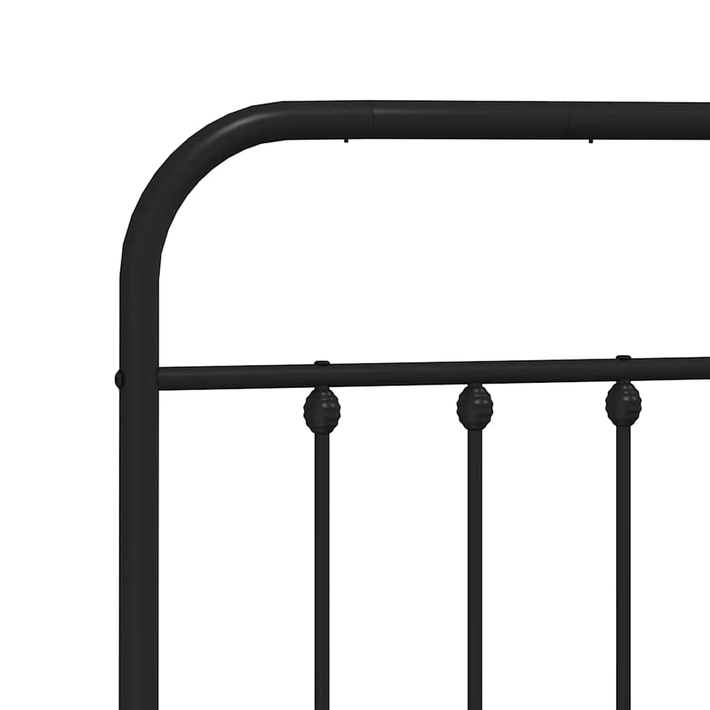 sengeramme med sengegavl og fodgærde 200x200 cm metal sort