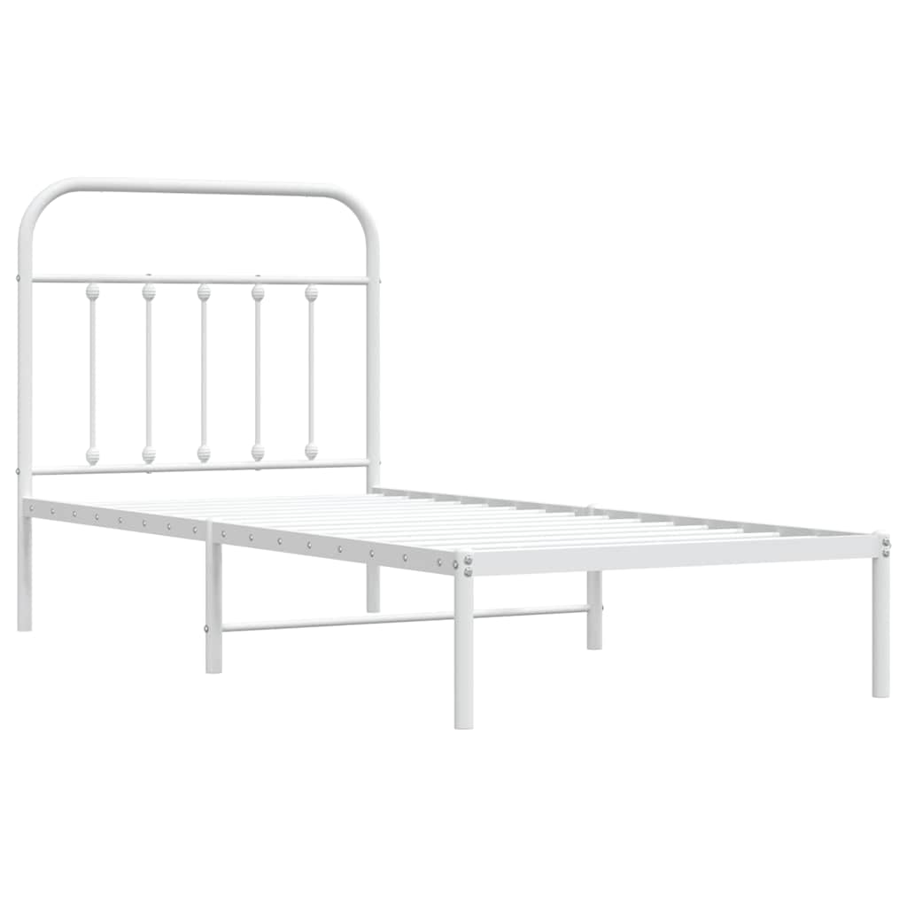 sengeramme med sengegavl 90x190 cm metal hvid