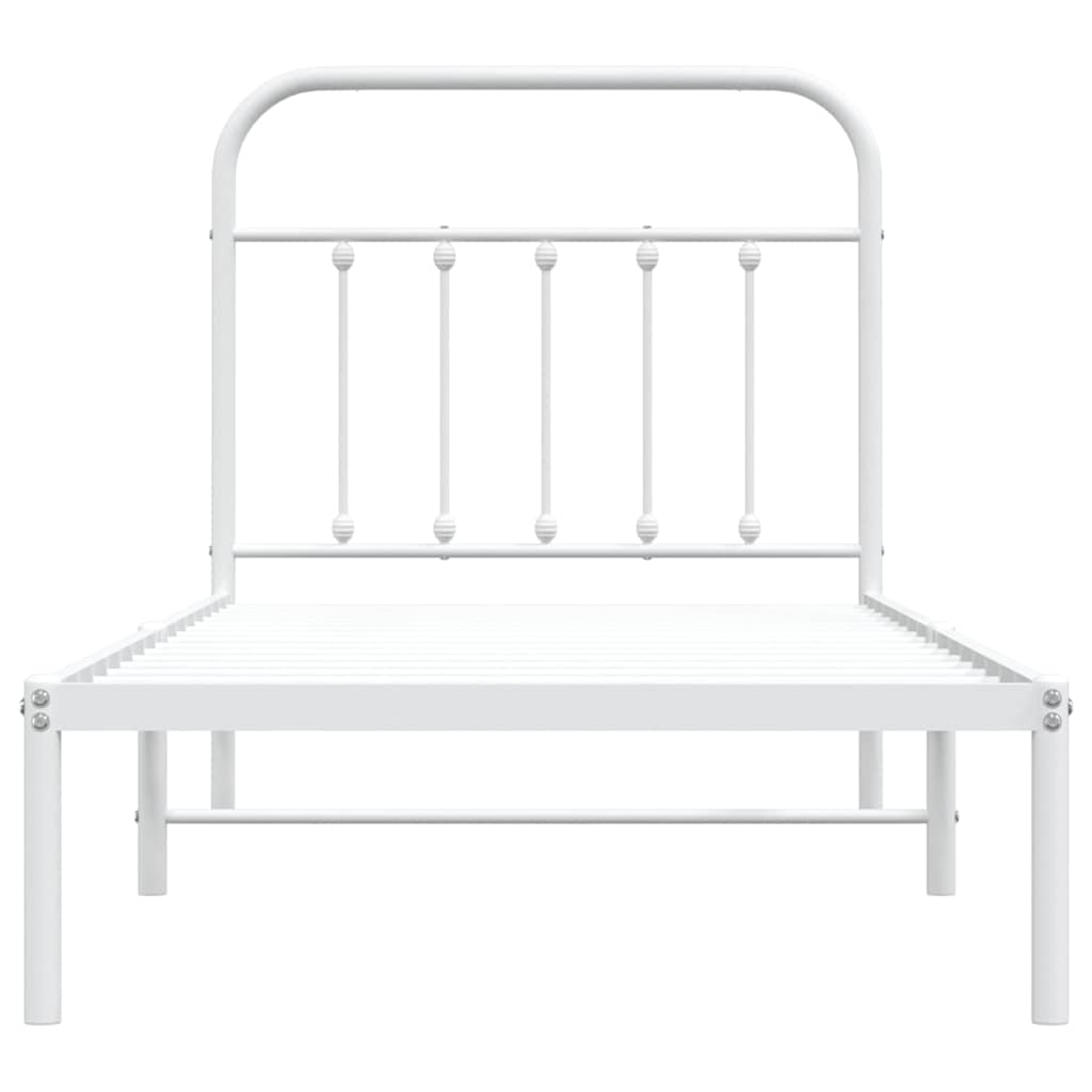 sengeramme med sengegavl 90x190 cm metal hvid