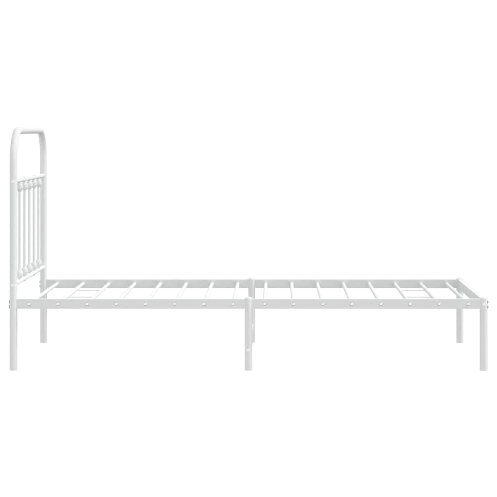 sengeramme med sengegavl 90x190 cm metal hvid