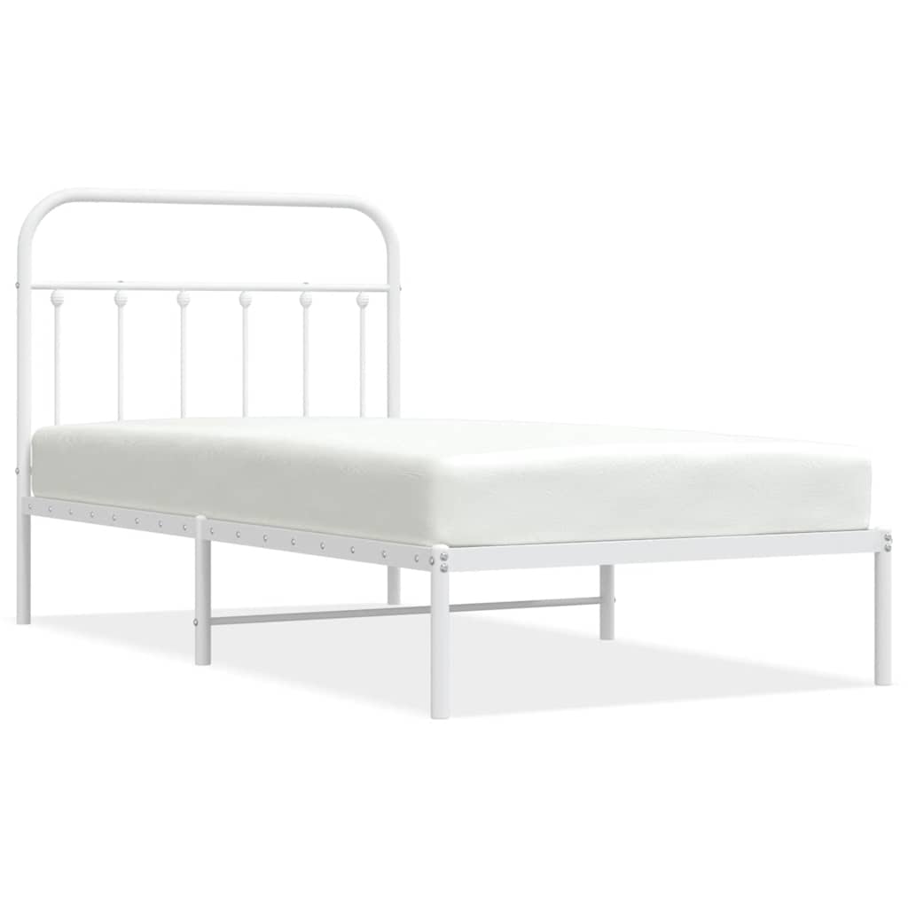 sengeramme med sengegavl 100x190 cm metal hvid