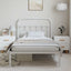 sengeramme med sengegavl 100x190 cm metal hvid