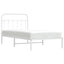 sengeramme med sengegavl 100x190 cm metal hvid