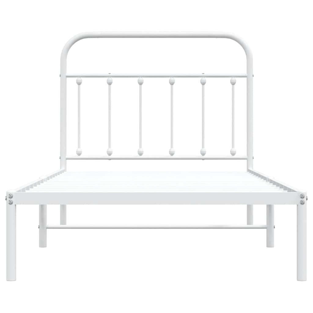 sengeramme med sengegavl 100x190 cm metal hvid