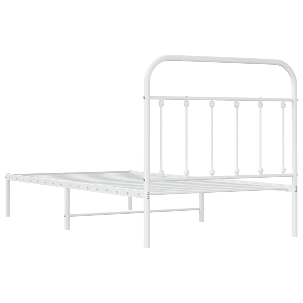 sengeramme med sengegavl 100x190 cm metal hvid