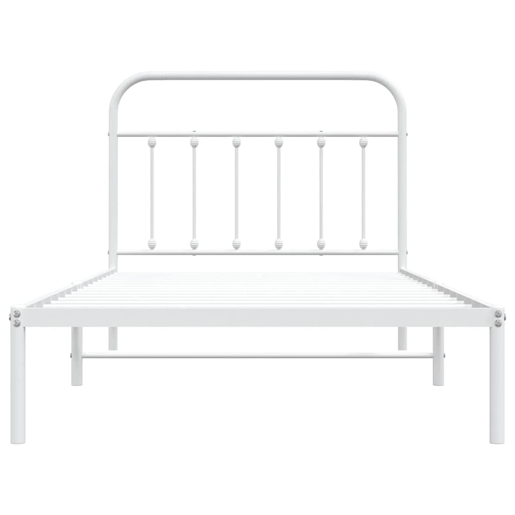 sengeramme med sengegavl 100x200 cm metal hvid
