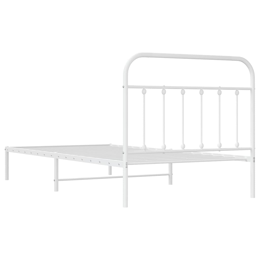 sengeramme med sengegavl 100x200 cm metal hvid