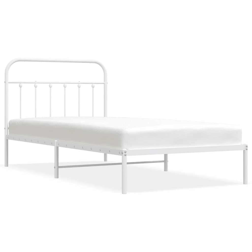 sengeramme med sengegavl 107x203 cm metal hvid