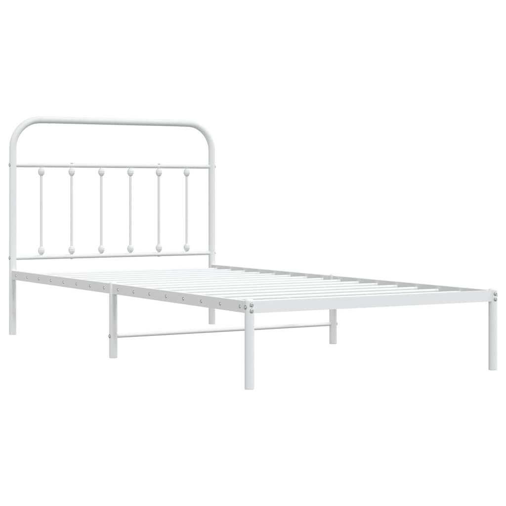 sengeramme med sengegavl 107x203 cm metal hvid
