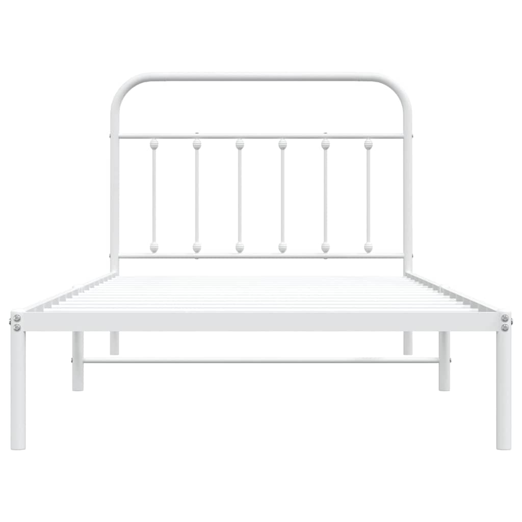 sengeramme med sengegavl 107x203 cm metal hvid