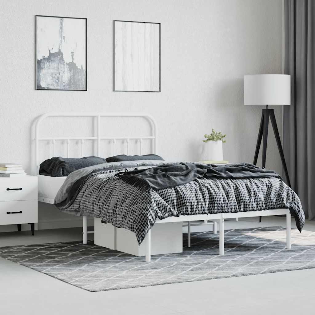 sengeramme med sengegavl 120x190 cm metal hvid
