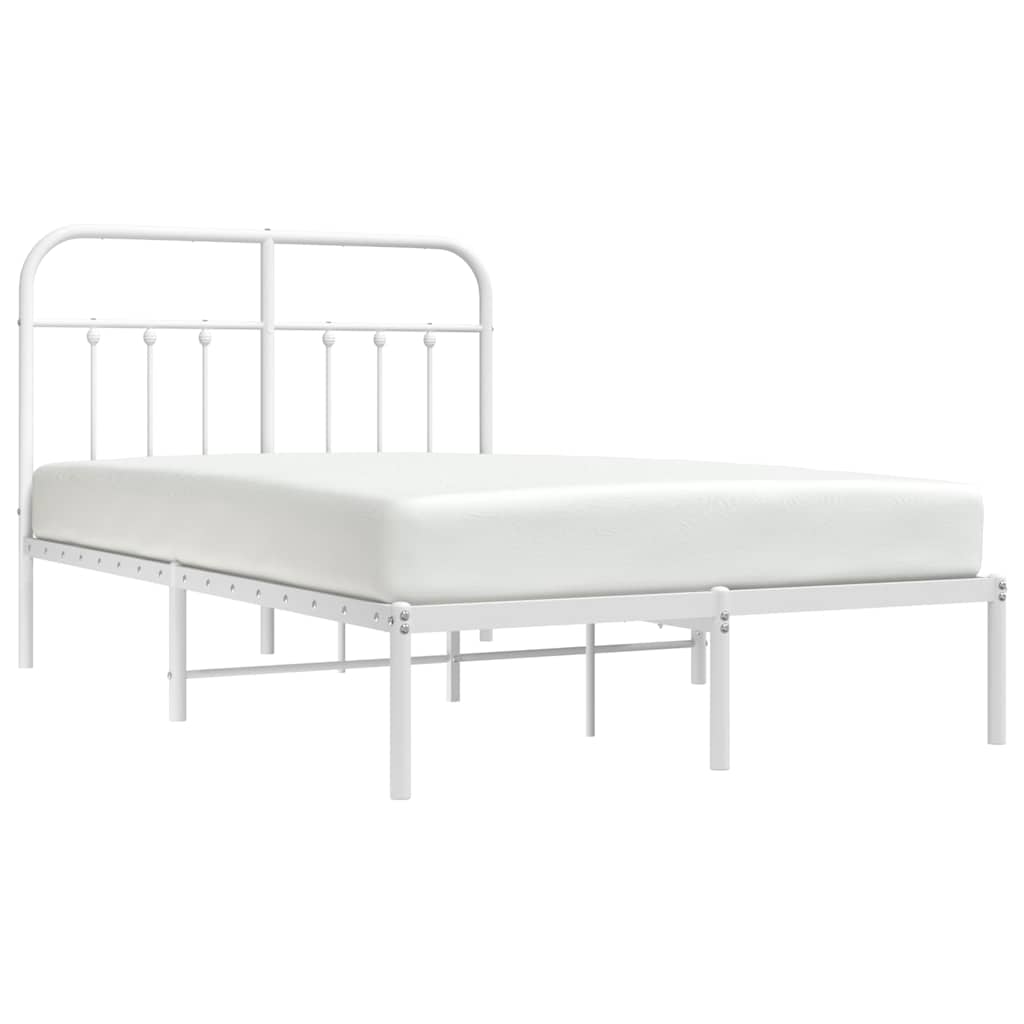sengeramme med sengegavl 120x190 cm metal hvid