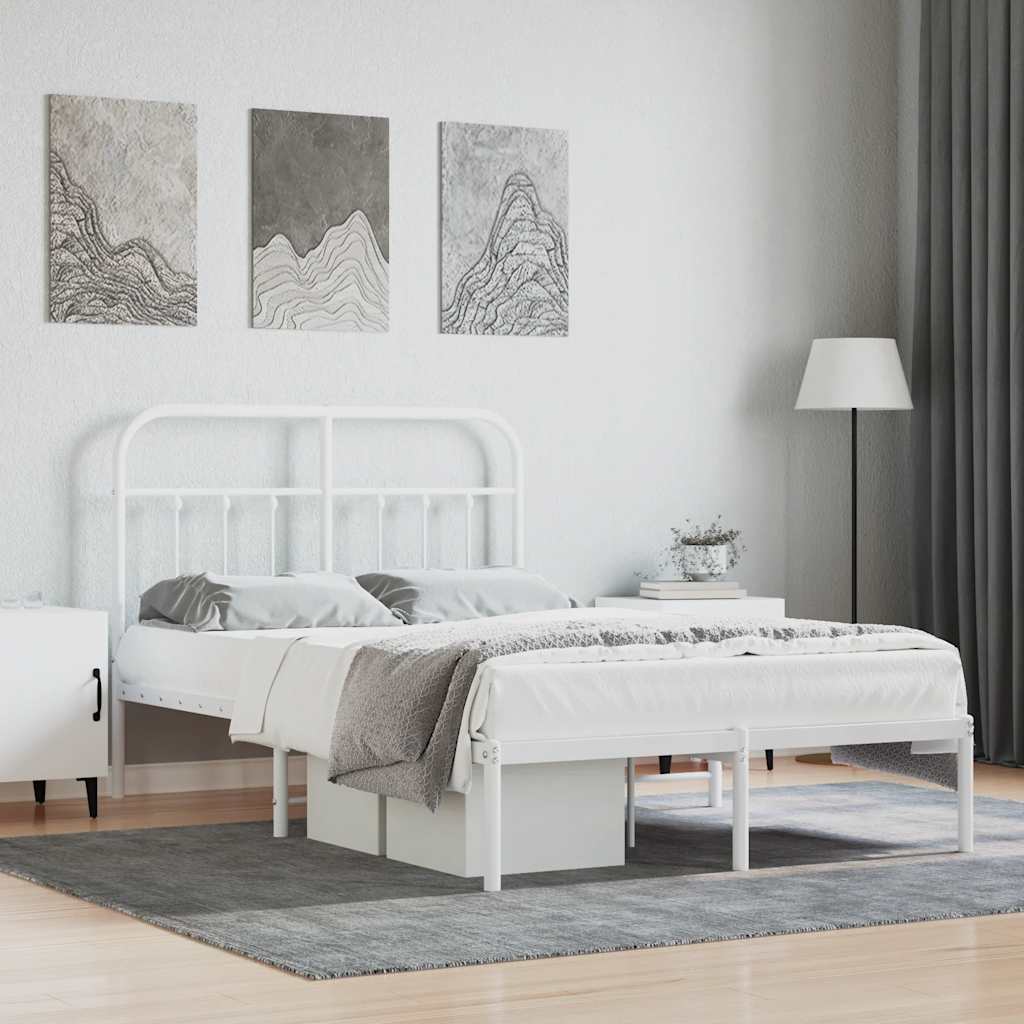 sengeramme med sengegavl 120x190 cm metal hvid