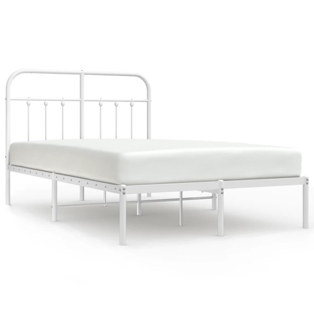 sengeramme med sengegavl 120x200 cm metal hvid