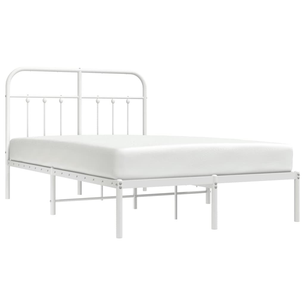 sengeramme med sengegavl 120x200 cm metal hvid