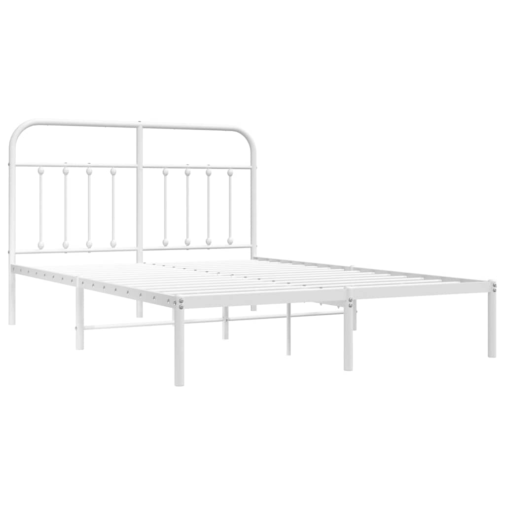 sengeramme med sengegavl 135x190 cm metal hvid