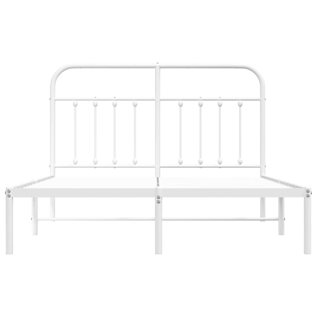 sengeramme med sengegavl 135x190 cm metal hvid