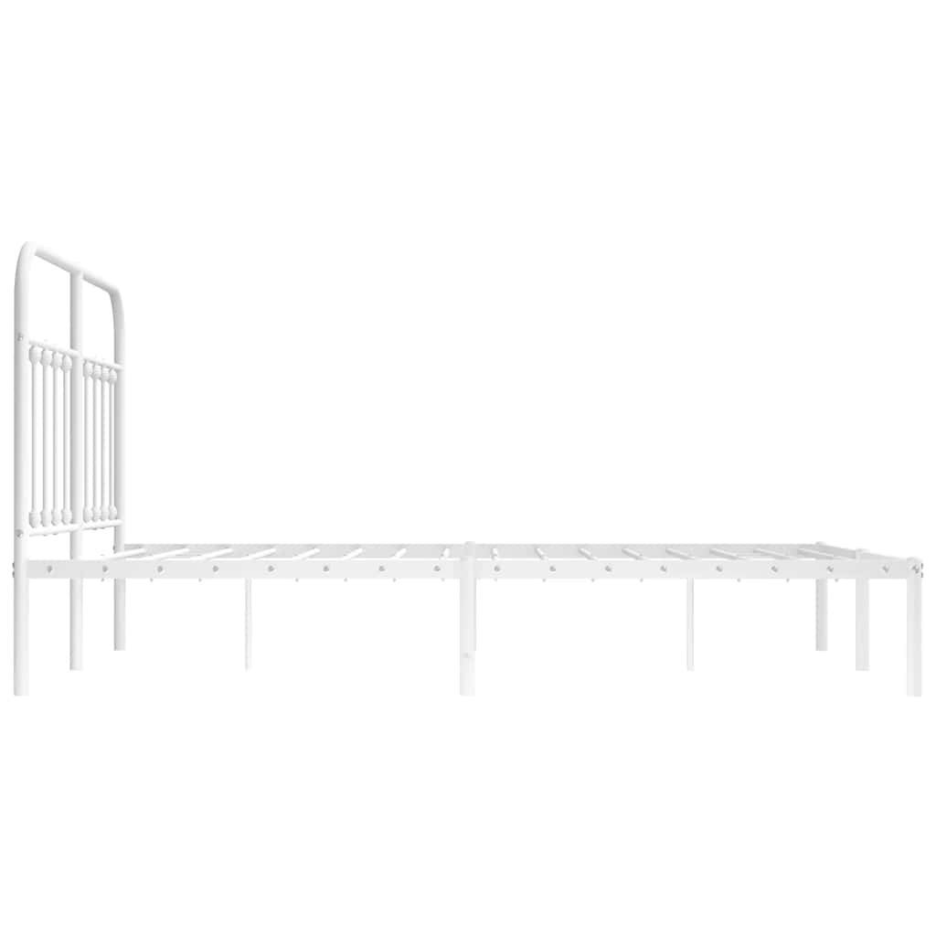 sengeramme med sengegavl 135x190 cm metal hvid