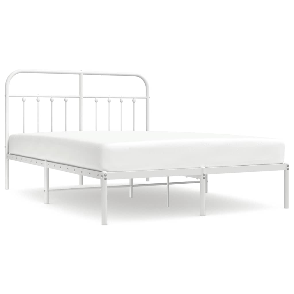 sengeramme med sengegavl 140x190 cm metal hvid