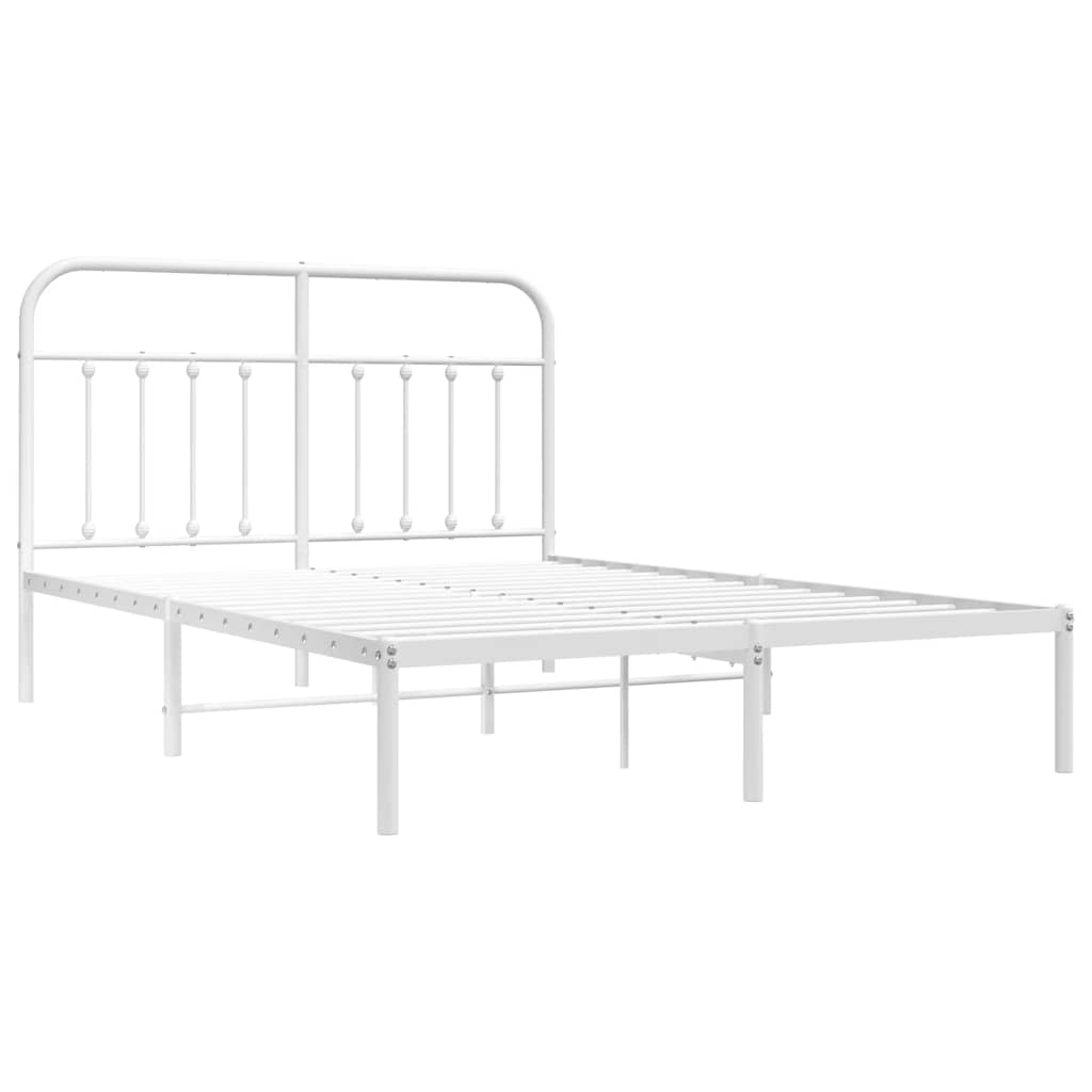 sengeramme med sengegavl 140x190 cm metal hvid