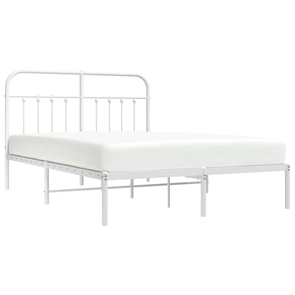 sengeramme med sengegavl 140x190 cm metal hvid