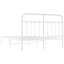 sengeramme med sengegavl 150x200 cm metal hvid