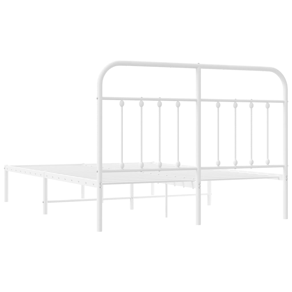 sengeramme med sengegavl 150x200 cm metal hvid