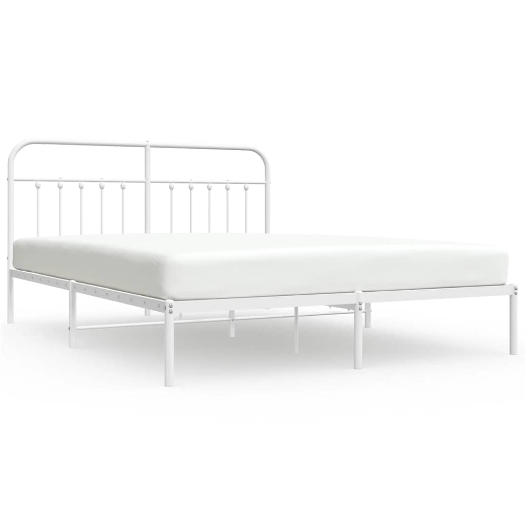 sengeramme med sengegavl 180x200 cm metal hvid