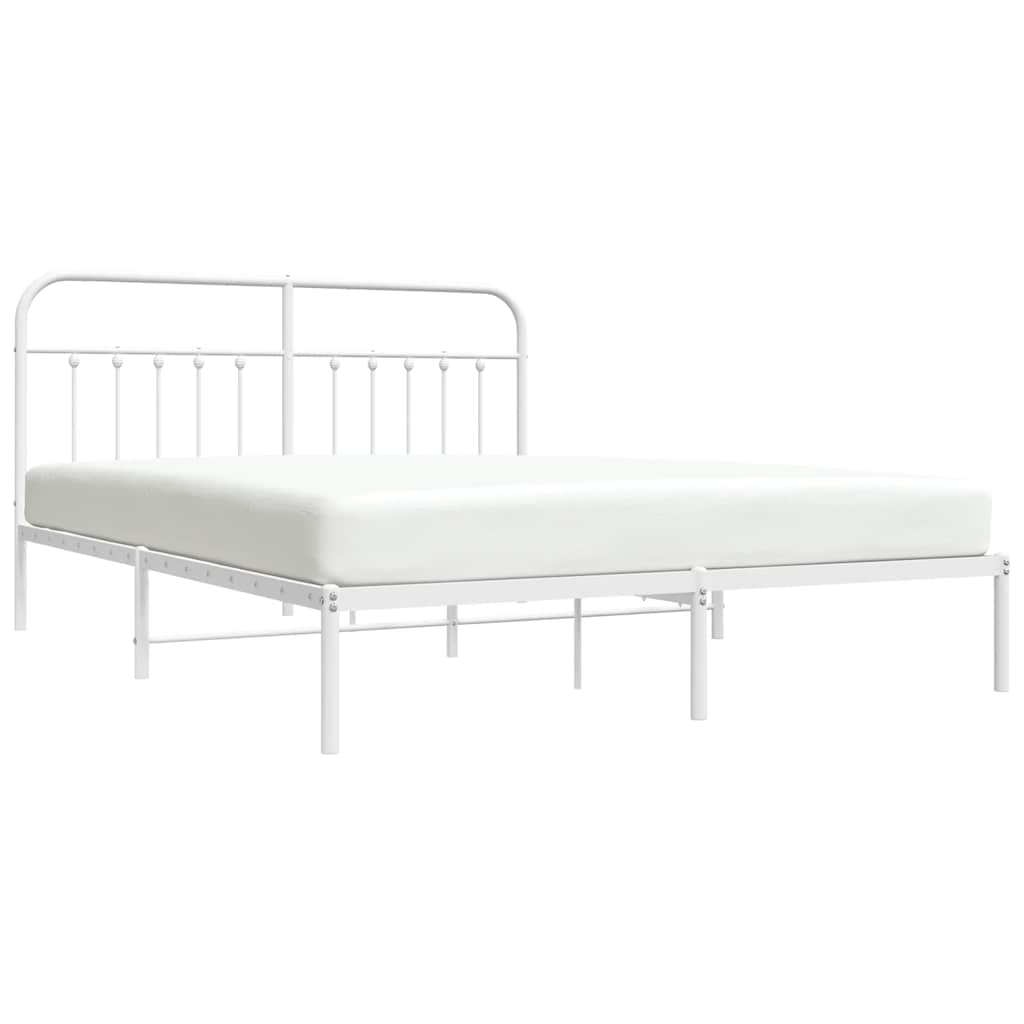 sengeramme med sengegavl 180x200 cm metal hvid