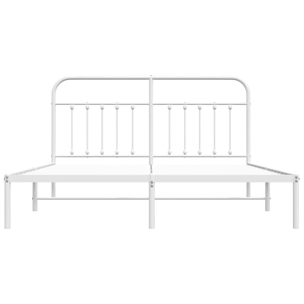 sengeramme med sengegavl 180x200 cm metal hvid